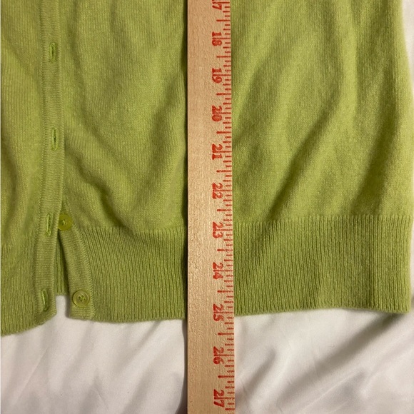 Talbots Pure Cashmere Cardigan Sweater Green 1X Soft Lightweight - Picture 5 of 8